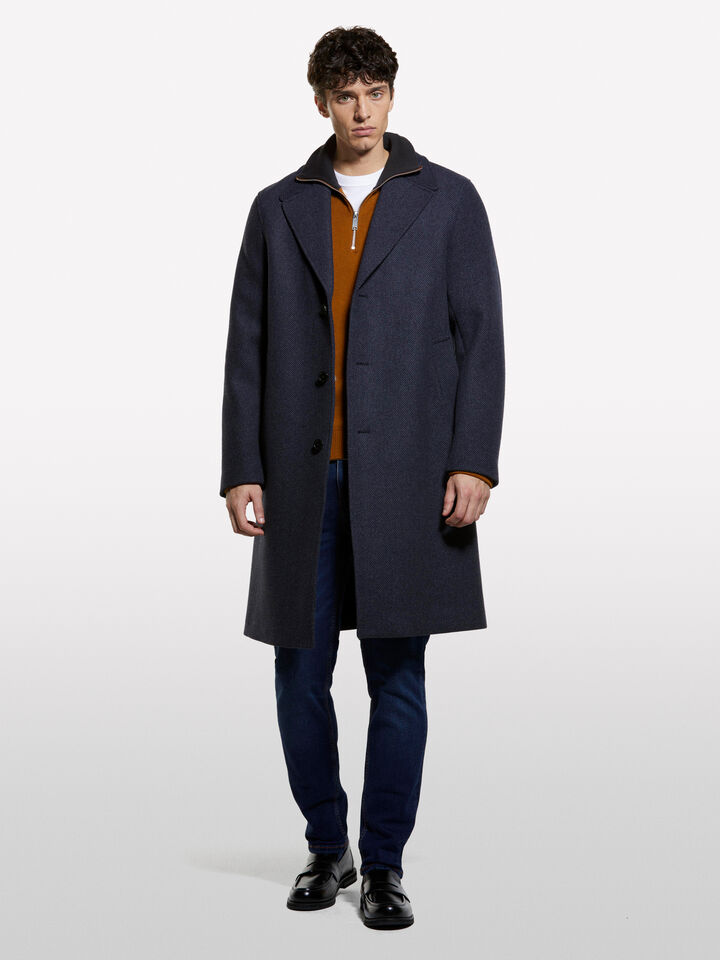 Manteau gris foncé à simple boutonnage - manteaux pour homme - Noir | Sisley image number 1